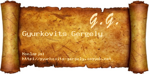 Gyurkovits Gergely névjegykártya